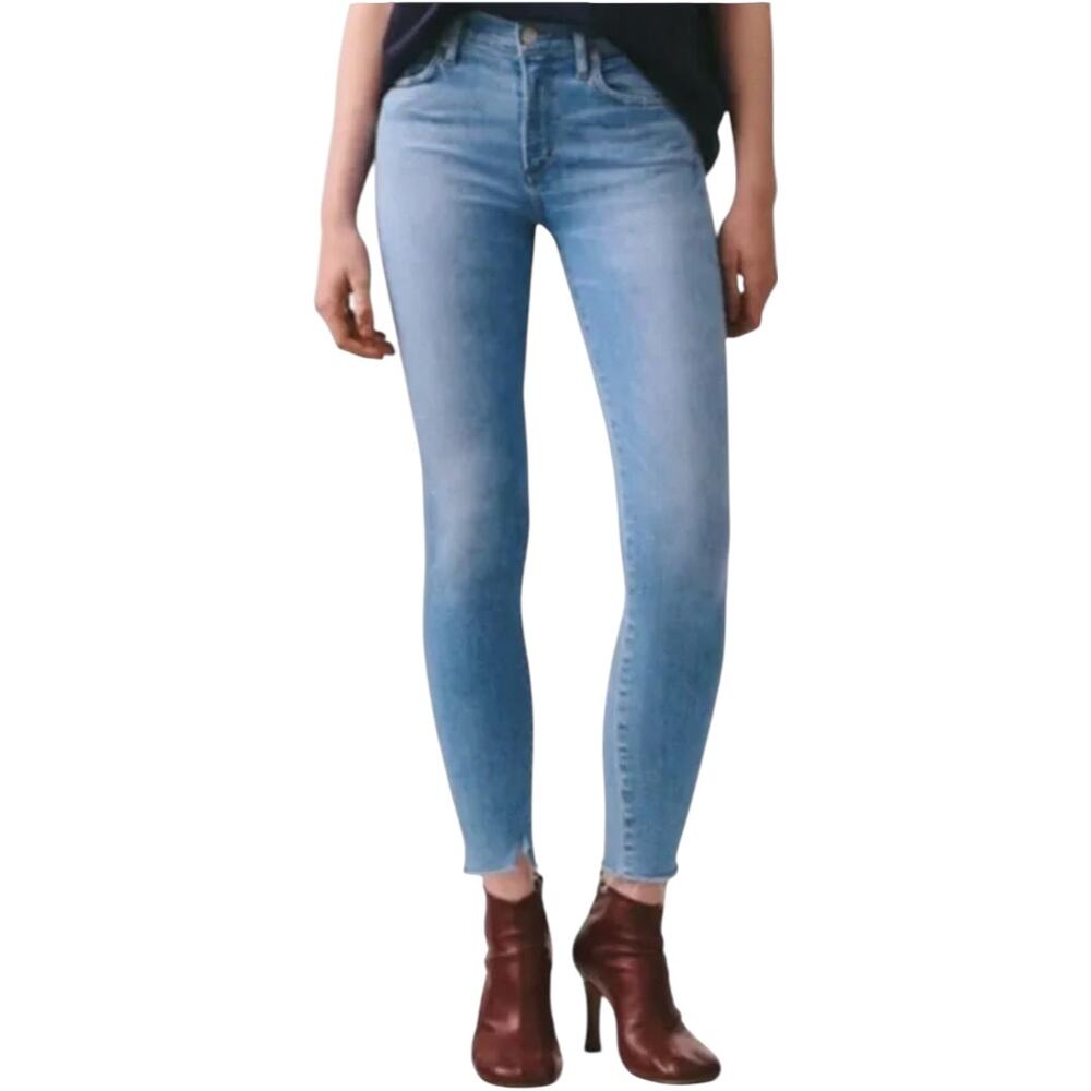 Agolde Sophie Ankle Skinny Denim Jeans Light Wash Stretch Zip Mid Rise Blue 31